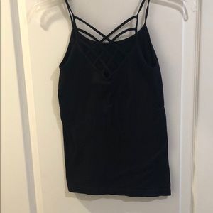 Cross Cross strappy black tank top